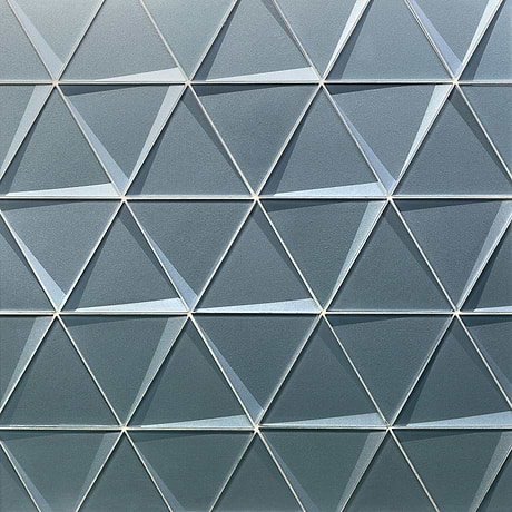 Remington Slate Blue 6” Triangle 3D Glass Tile