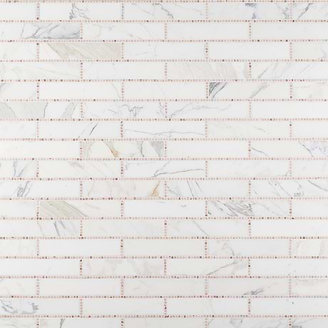 New Palm Beach White Rose Brick Polished 3x12" Marble Mosaic by Krista Watterworth