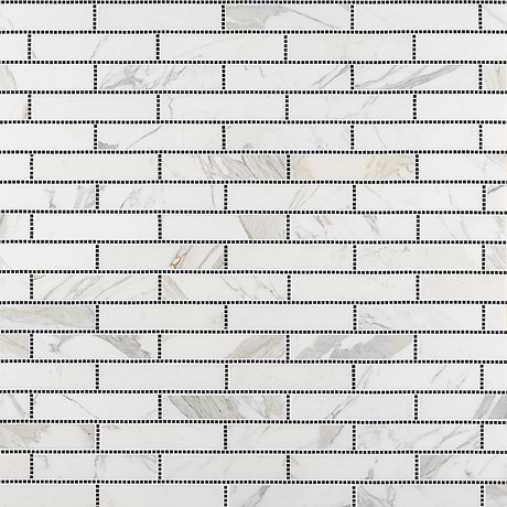New Palm Beach White Brick Polished 3x12" Marble Mosaic by Krista Watterworth