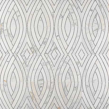 New Palm Beach White Leaf Polished Marble Mosaic by Krista Watterworth