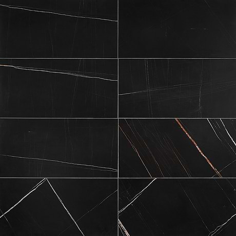Nero Dorato Black & Gold 12x24 Honed Marble Tile