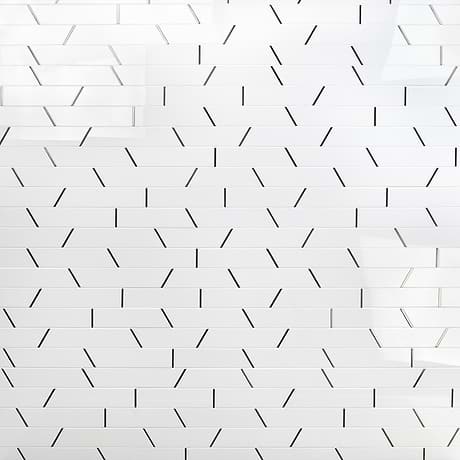Matrix Black & White Trapezoid Nanoglass & Steel Mosaic