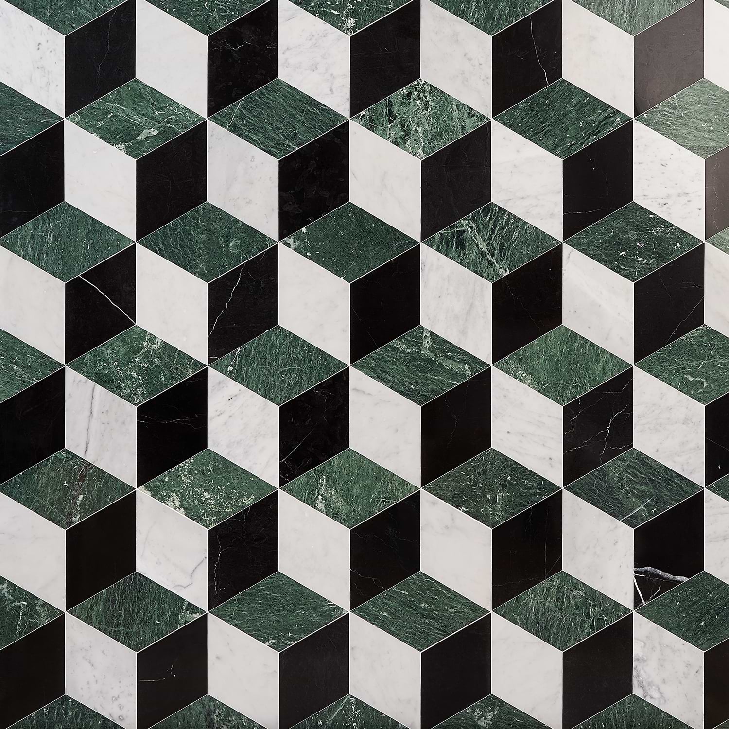 HAVASAR Verde Green 8x9 Polished Marble Mosaic