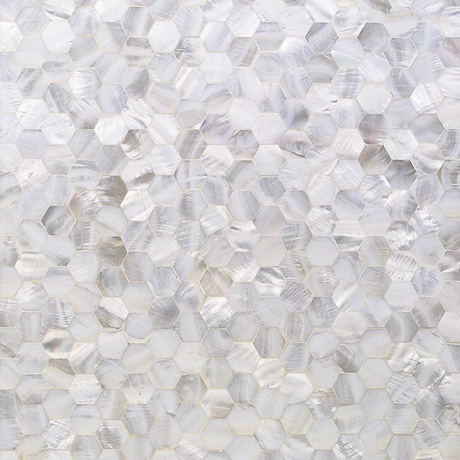 Serene White Hexagon Polished Pearl Mosaic