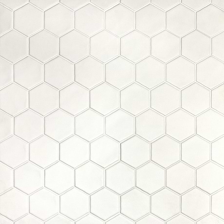 Meadowmere White 3" Hexagon Matte Ceramic Mosaic