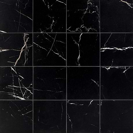 Marble Tech Port Laurent Black 6x6 Matte Porcelain Tile
