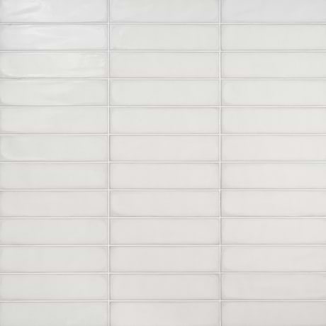 Artblock Bianco White 4x16 Glazed Porcelain Tile by Stacy Garcia