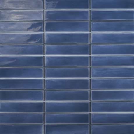 Artblock Denim Blue 4x16 Glossy Porcelain Tile by Stacy Garcia