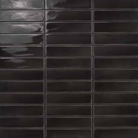 Artblock Nero Black 4x16 Glazed Porcelain Tile by Stacy Garcia