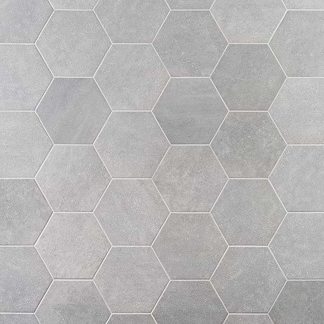 Texstone Gris Gray 9" Hexagon Matte Porcelain Tile