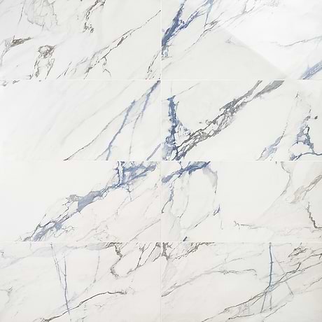 Calacatta Azur White 12x24 Polished Porcelain Tile