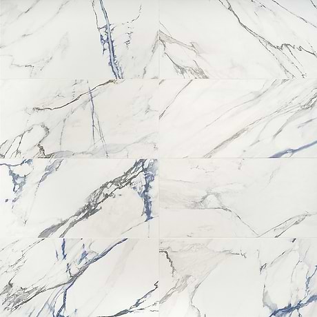 Calacatta Azur White 12x24 Matte Porcelain Tile