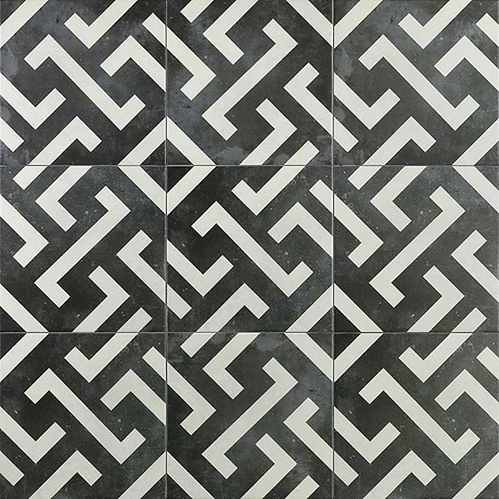 Bella Mori Black & White 9X9 Matte Porcelain Tile