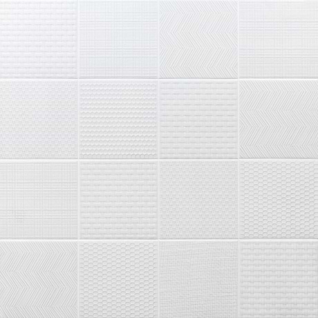 Sacramento Decor Snow White 6X6 Mixed Textures Porcelain Tile