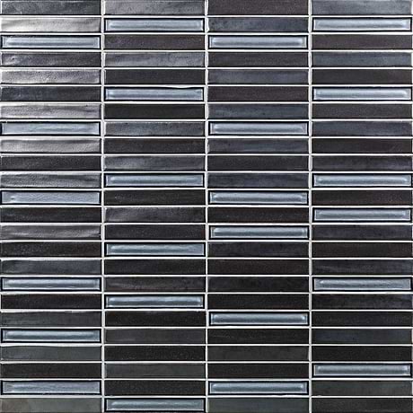 Noble Shadow Gray 1x6 Brick Ceramic & Glass Mosaic