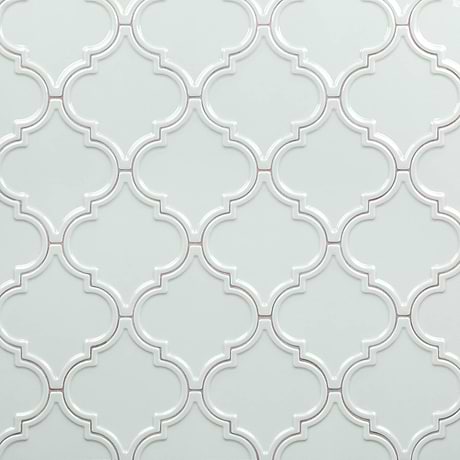 Byzantine Alice Blue 6x7 Arabesque Polished Ceramic