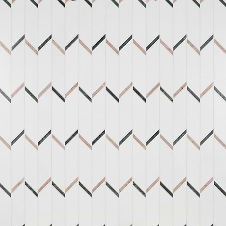 Fitz Thassos Vera White Polished Marble Mosaic