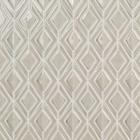 Nabi Jewel Tundra Gray 3D Crackled Glossy Glass Mosaic Tile