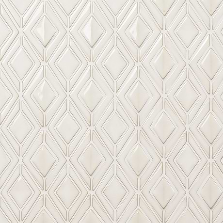 Nabi Jewel Natural White 3D Glossy Glass Mosaic Tile