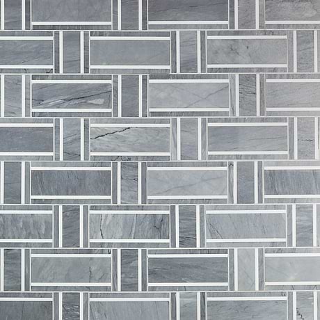 Esplanade Tempest Gale Gray Polished Marble Mosaic