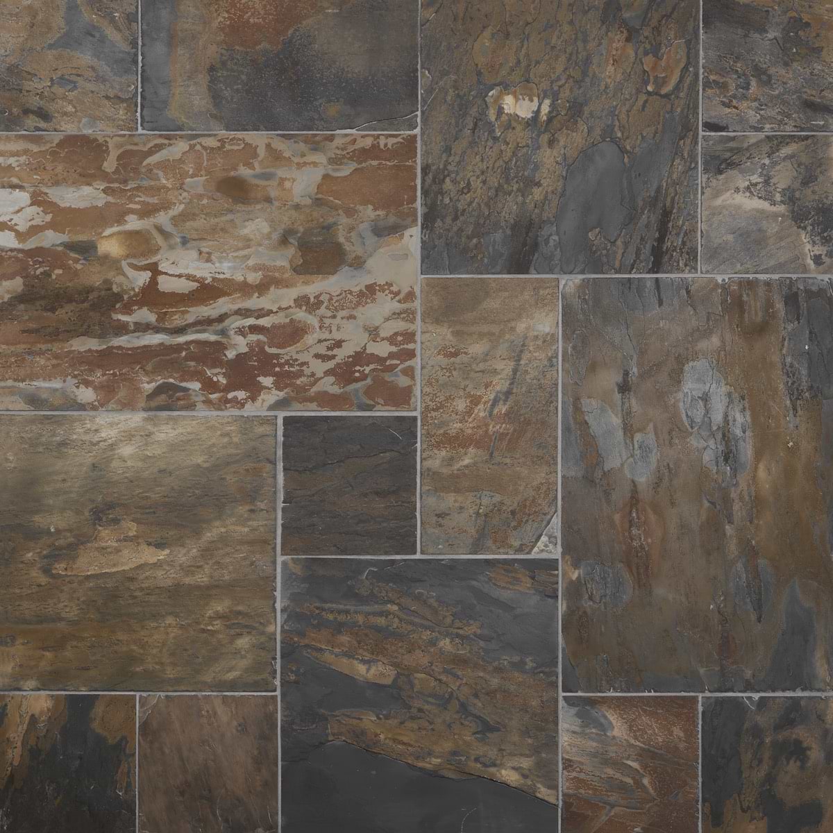 CALIFORNIA GOLD Gold French Pattern Natural Cleft Slate Tile