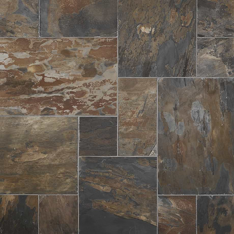 California Gold Gold French Pattern Natural Cleft Slate Tile