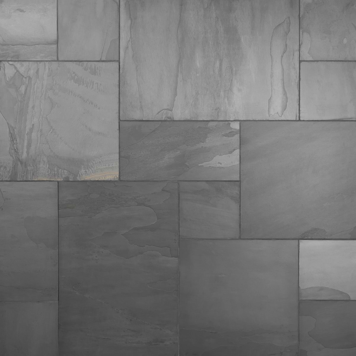 INDIA BLACK Black French Pattern Natural Cleft Slate Tile