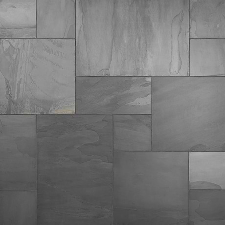 India Black Black French Pattern Natural Cleft Slate Tile