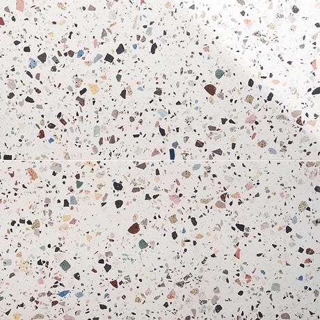 Bejeweled White Multicolor 24x48 Terrazzo Look Polished Porcelain Tile
