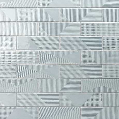 Enigma Ash Blue 2x8 Textured Polished Ceramic Subway Tile