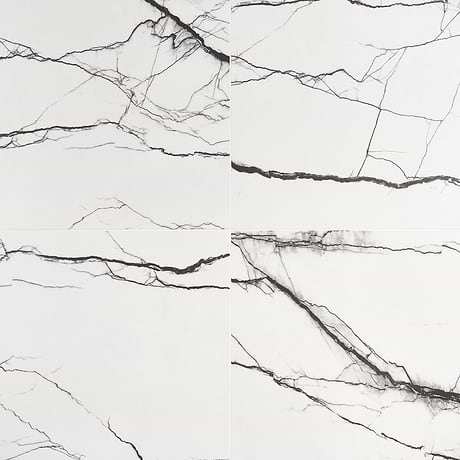Drama Breach Black & White 24x24 Matte Porcelain Tile