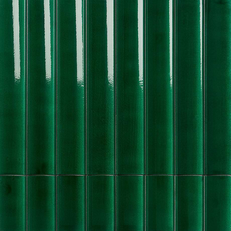 LavaArt 3D Fluted Aegean Green 6x36 Glossy Lava Stone Bar Tile