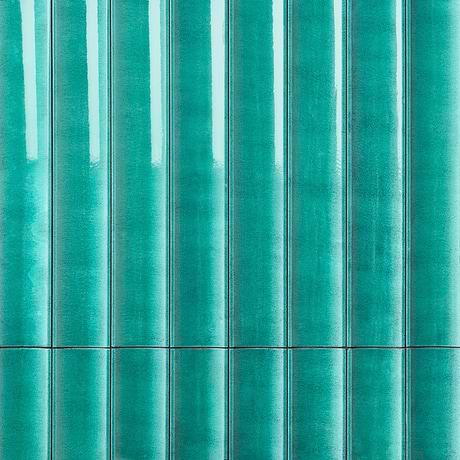 LavaArt 3D Fluted Aquamarine 6x36 Glossy Lava Stone Bar Tile
