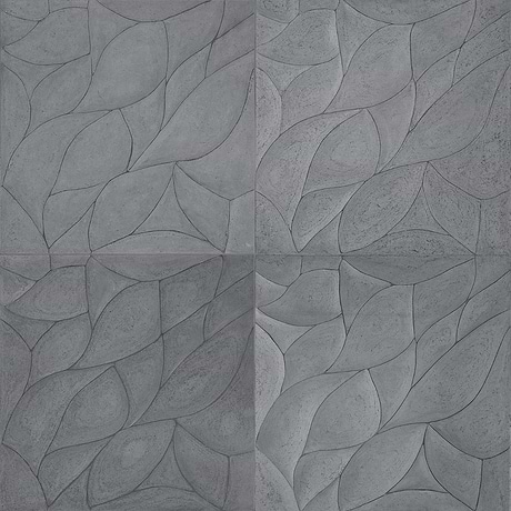 Thalia Charcoal 18x18 3D Carved Rosette Honed Limestone Tile