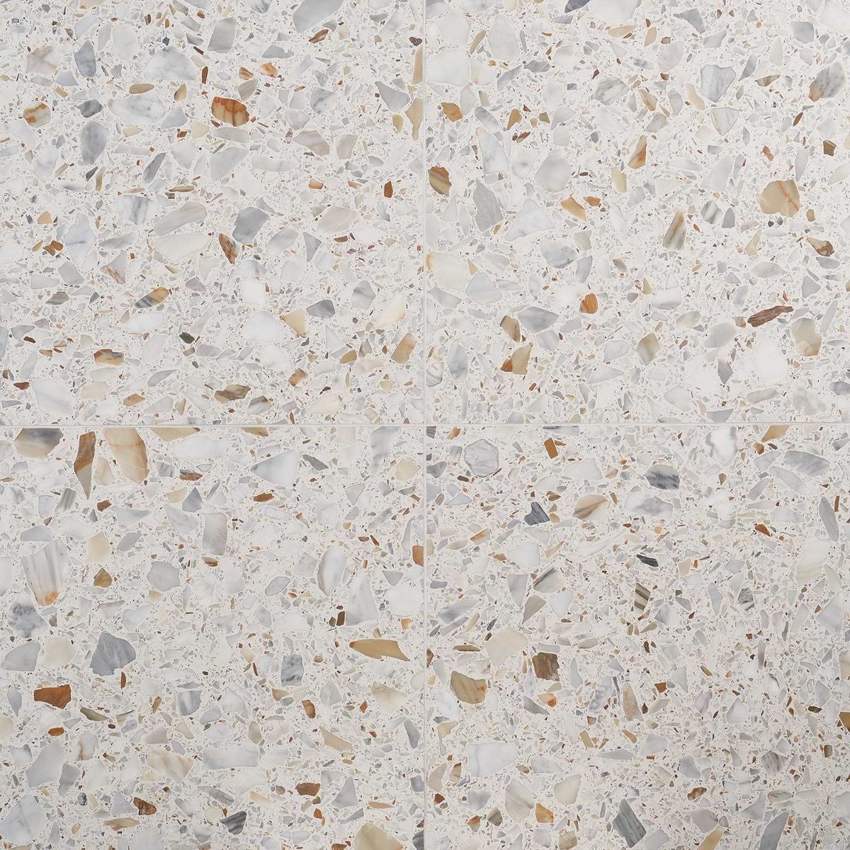 TERRAZZO ITALY Sacra Calacatta White 24x24 Honed Terrazzo Tile