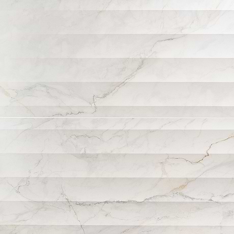 Lumar Waves Apuano Oro White 24x48 3D Marble Look Matte Porcelain Tile