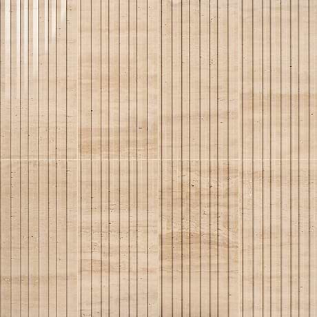 Stonework Barcode Ivory Travertine Premium 12x24 3D Vein Cut Polished + Honed Tile