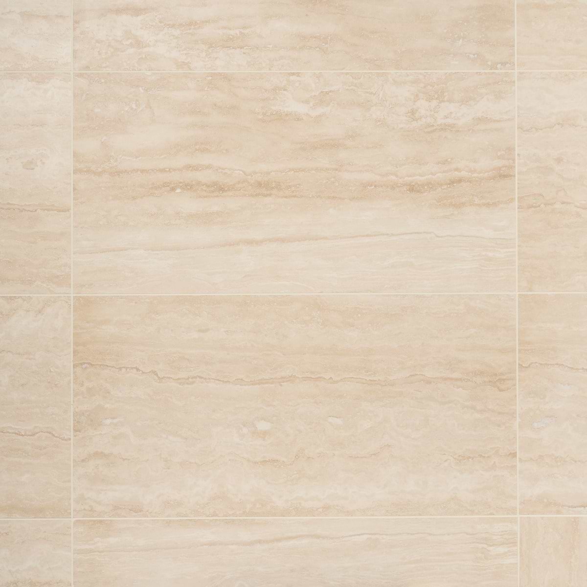 TRAVERTINE PREMIUM Ivory Travertine 18x36 Vein Cut Filled Honed Tile