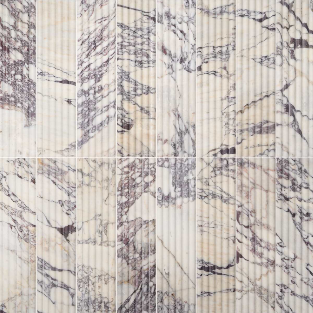 CALACATTA VIOLA Premium Fluted 6x24 3D Honed Marble Tile