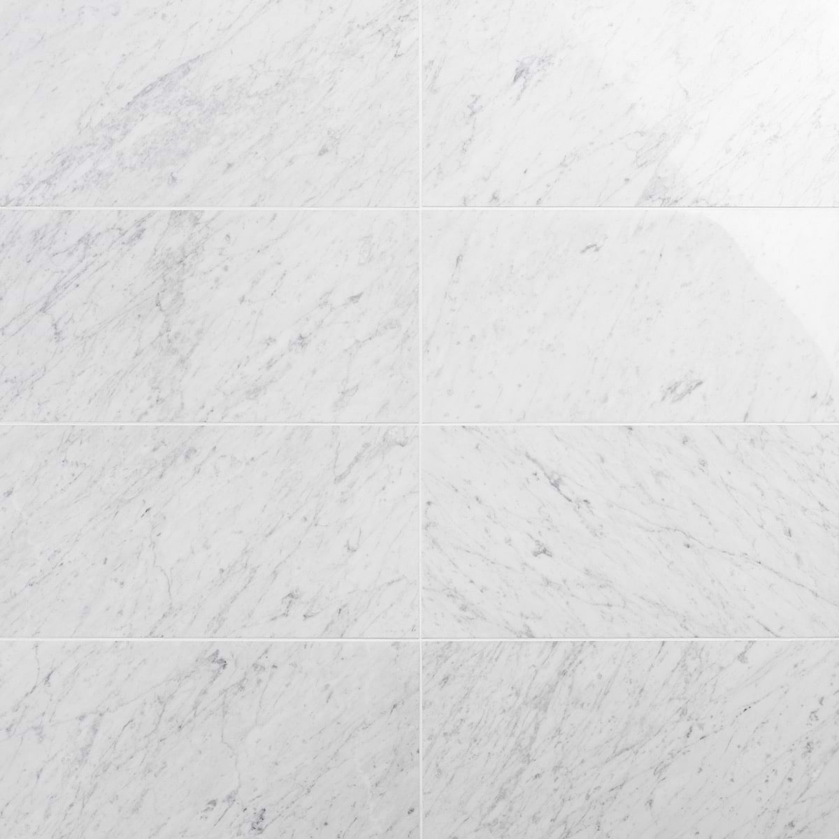 BIANCO CARRARA Premium "C" 12x24 Polished Marble Tile