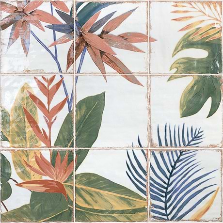 Dunmore Sonata Mural Multicolor 8X8 Polished Ceramic Tile by Angela Harris