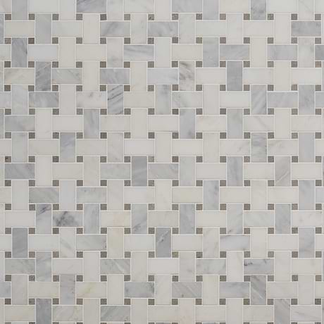 Twine Asian Statuary Gray 1x2 Honed Marble Mosaic