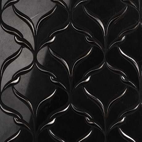 Valentina Black Jade Polished Marble Mosaic
