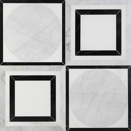 Cadre Ribera Black & White 20x20 Polished Marble Mosaic