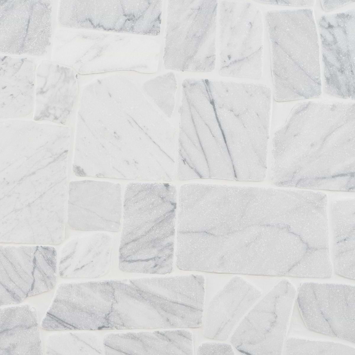 NATURE FLAGSTONE Jumbo Carrara White Honed Marble Mosaic