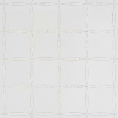 Lily Pearl White Polished Nanoglass & Pearl Mosaic