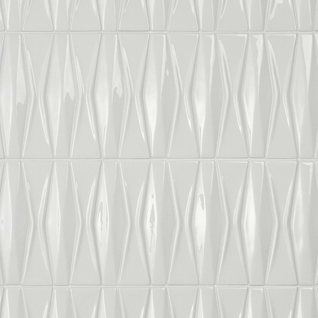 Nabi Harlequin Glacier White 2x8 Glossy Glass Mosaic Tile