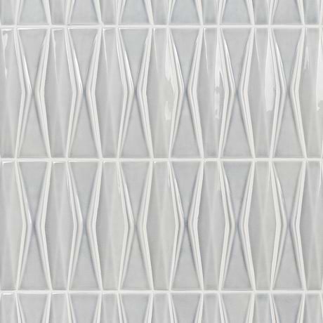 Nabi Harlequin Arctic Blue 2x8 Crackled Glossy Glass Mosaic Tile
