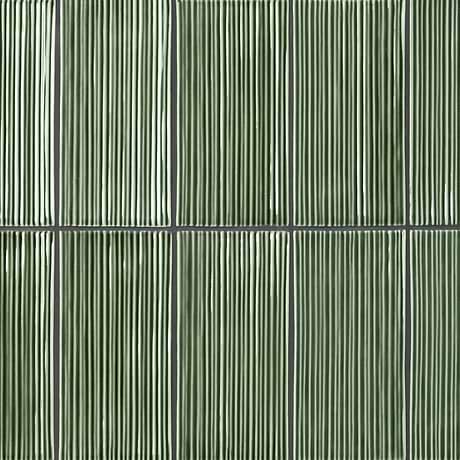 Nabi Subway Fern Green 4.5x9 Fluted Ridged Crackled Glossy Glass Tile