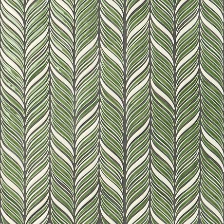 Nabi Alula Fern Green Chevron Crackled Glossy Glass Mosaic Tile